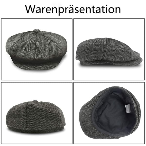 Herre Visir Caps, 8 Panel Flat Caps, Flat Caps