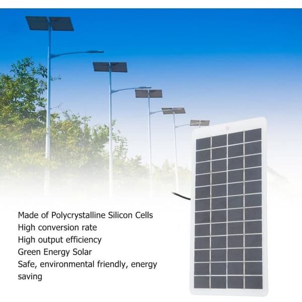 5W 12V Bærbart Polykrystallinsk Solcellepanel med DC-port, for Små Solcelleanlegg