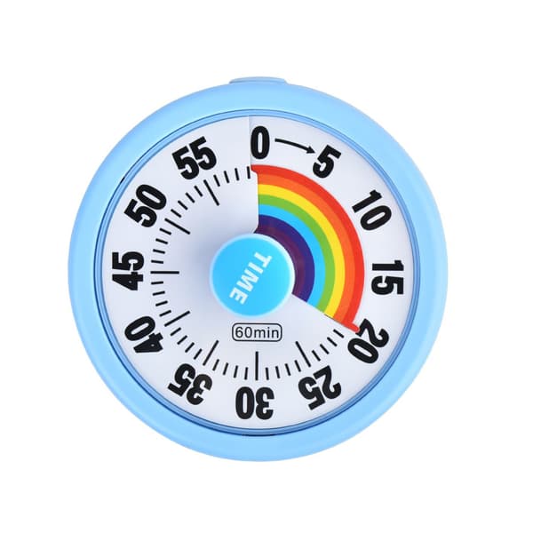 2 stk. visuel timer til børn, 60-minutters nedtællingstimer til klasseværelse, kontor, køkken, skrivebordstimer til tidsstyringsværktøjer til børn med lydløs drift