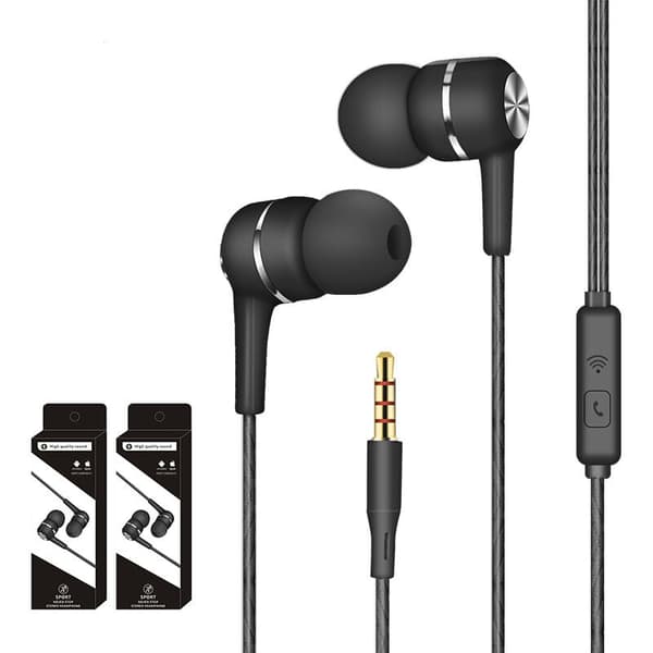 Støjreducerende kompatible in-ear hovedtelefoner: Isolerende øreprophovedtelefoner (sort)
