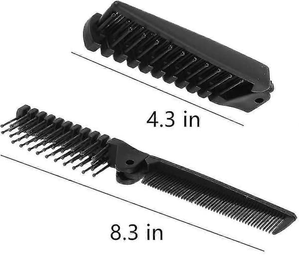 Vikbar hårborste, 5-pack bärbar resehårborste hårkam, vikbar plast