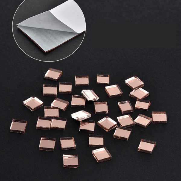 5 x 5 mm Mini Speilmosaikksteiner, Selvklebende Speilfliser