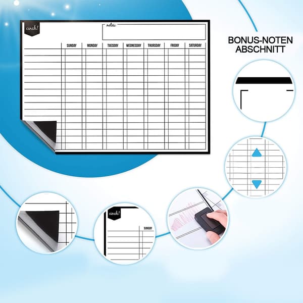 Ukeplanlegger magnetisk for kjøleskap Whiteboard Kalender