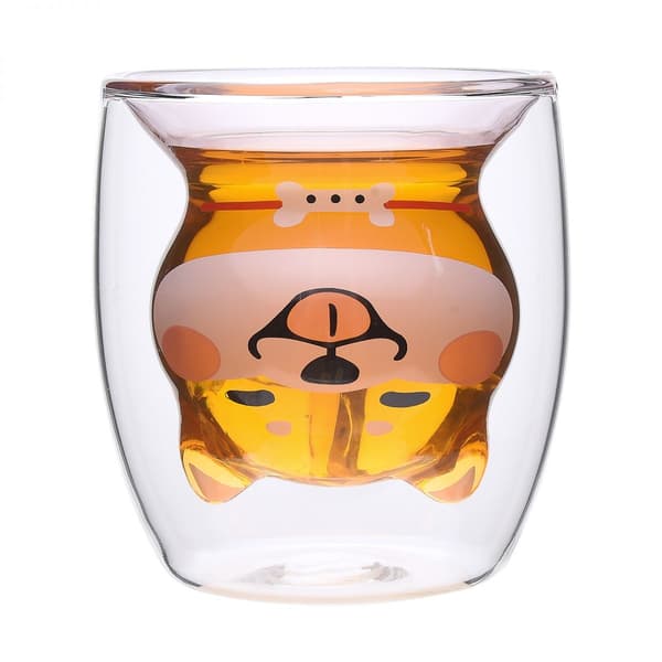 Söta Koppar Kaffe Te Glas Dricksglas Dubbelväggiga Isolerglas