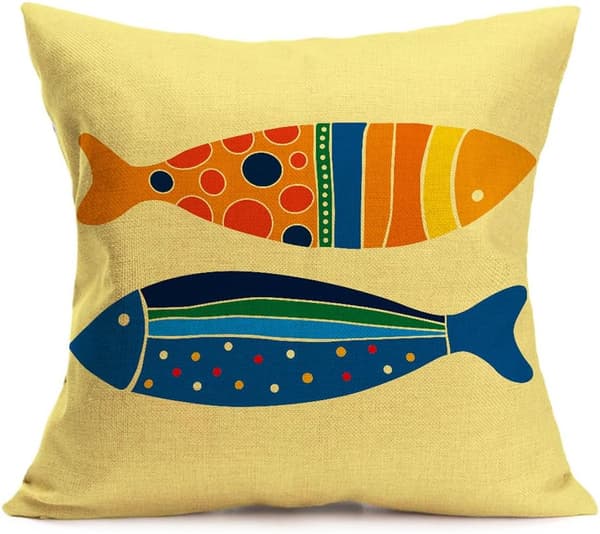 Fisktema Kuddfodral Nautiska Prydnadskuddar Strand Kuddfodral 45 x 45 cm, 4-pack