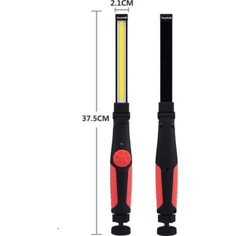 Sammenfoldelig Genopladelig LED Arbejdslampe, Magnetisk & USB-montering, 360° Drejelig, Rød, til Værksted & Camping