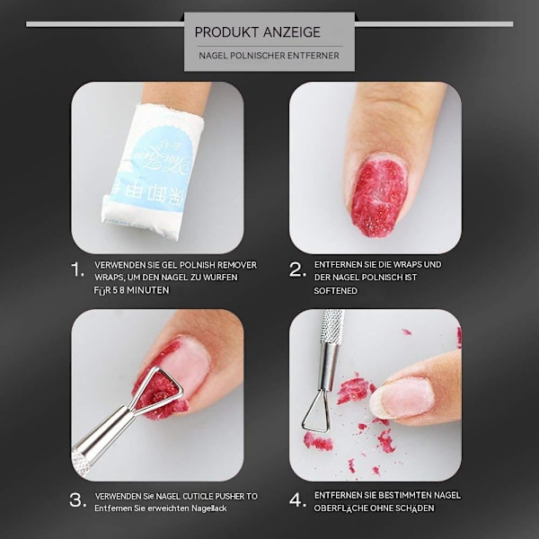 Negleværktøj til fjernelse af UV-manicurebehandlinger – Rustfrit stål