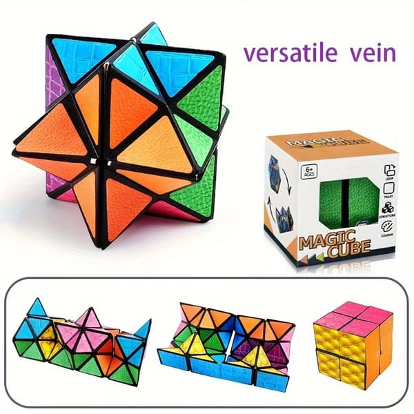 Infinity Magic Cube, Transformerende Fidget Puzzle Leketøy for Stresslindring og Pedagogisk Lek for Barn