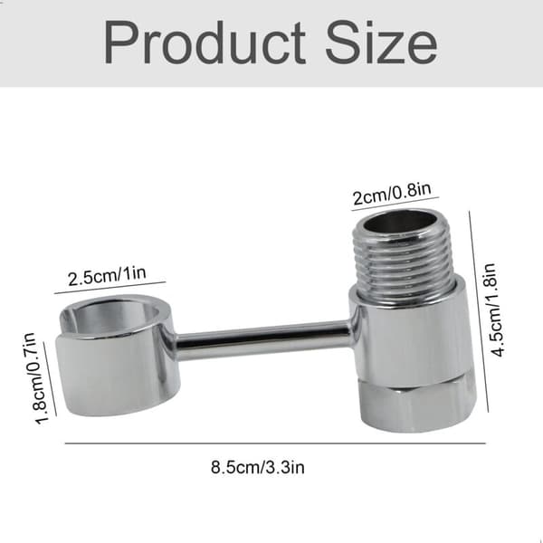 Beijiyi – 20 mm brusehovedholder – 360° justerbar universalforbindelse – forkromet messing – borefri installation