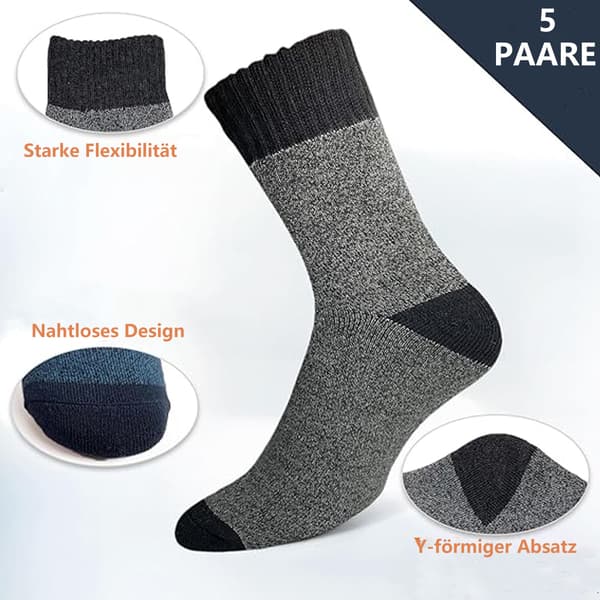 5 par tjocka vintersockor, termostrumpor varma