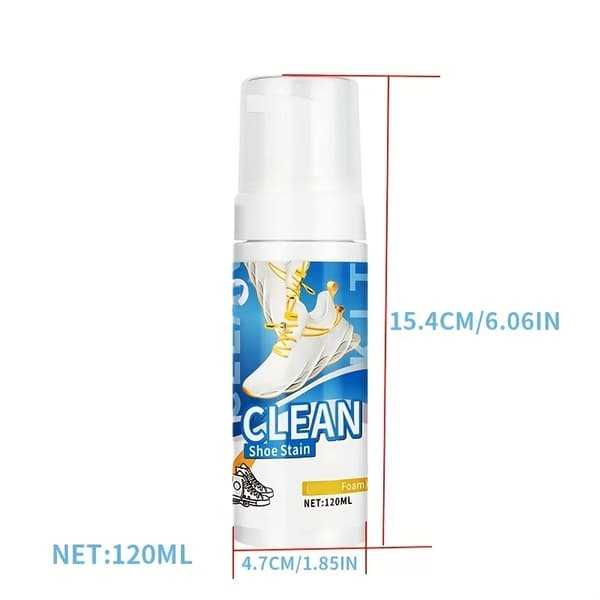 2 stk skoskumrens, vannfri flekkfjerner spray for hvite sko, 120 ml