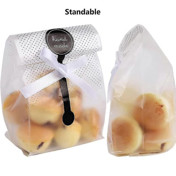 100-pack kakpåsar transparenta plastgodispåsar presentpåsar för minilimpa, sockerkaka, varm choklad