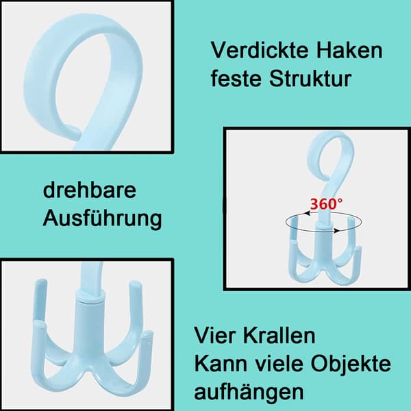 Hakeholder, 4-pakning, 360 graders roterbar