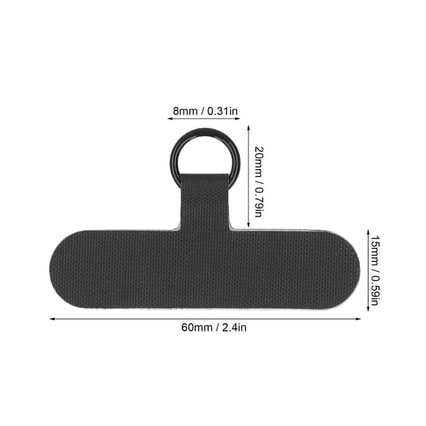 10 stk. Telefon Tether Tab Universal Mobiltelefon Lanyard Patch Uden Klæbemiddel til De Fleste Smartphones Forebygger Tab Sort