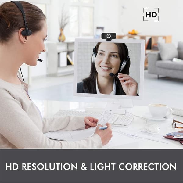 Webcam med mikrofon, 1080p HD Webcam Streaming Computer Web Camera USB-kabel til PC Laptop Desktop Videoopkald, Online konferencer, Sorte klasser