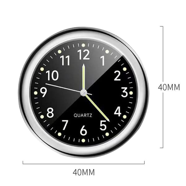 Bil Natlys Mini Ur - Sort 40mm (med dobbeltsidet lim)