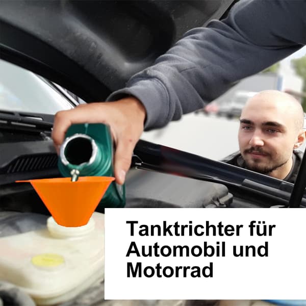 Plastiktragt, til smøremidler og væsker