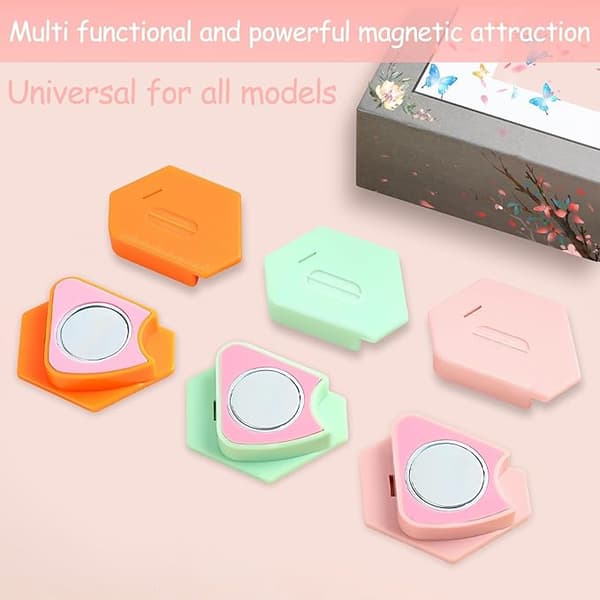 Symaskine Magnetisk Guide — Multifunktionel: Stærk Polygonal Magnetisk Sømguide, Multifunktionel Polygonal Oplægningsguide med Skala (Orange)
