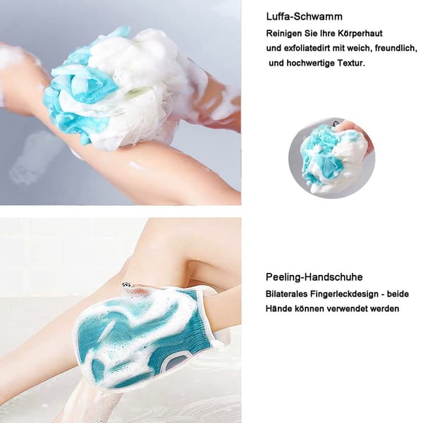 Peeling Kroppsskrubbset, Ryggskrubbare för Dusch