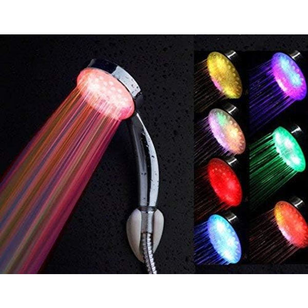 LED brusehoved 7 farver LED ABS Krom finish Universal montering
