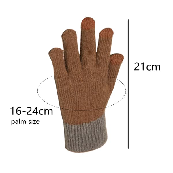 Varma Vinterhandskar med Touchscreen, Termiska Handskar med Fleecefoder, Vindtäta Handskar, Utomhuspresent, karamellfärg