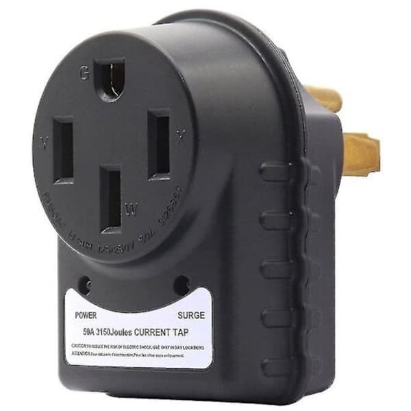 Adapter for trykk- og spenningstester 50 A — Egnet for campingvogner (1 enhet, svart)