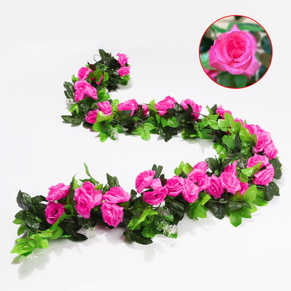4 stk. blomstergirlander rosegirlander 2,1 meter for bryllup, dekorasjon