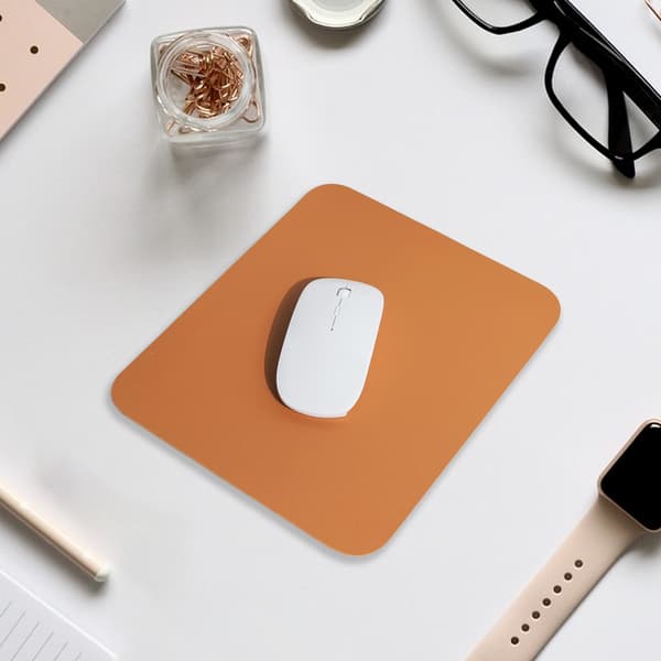 Musematte i lær for bærbar datamaskin, personlig design, spillmusematte, oransje