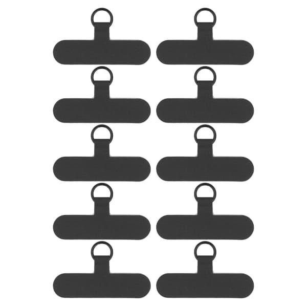 10 stk. Telefon Tether Tab Universal Mobiltelefon Lanyard Patch Uden Klæbemiddel til De Fleste Smartphones Forebygger Tab Sort
