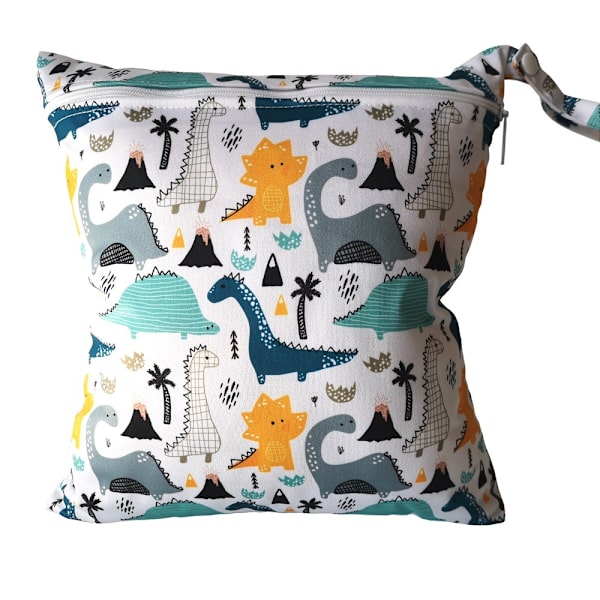 2 stk oppbevaringspose dinosaur medium størrelse