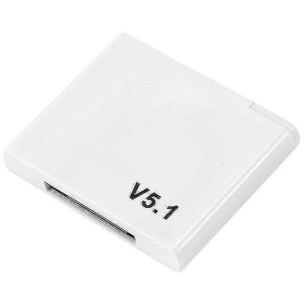 30-pin Bluetooth 5.1 lydmottaker. adapter for musikk uten A2dp. hvit