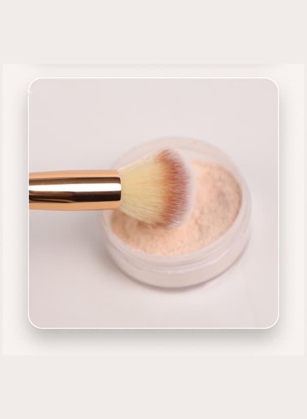 Enkelt dobbelthovedet makeupbørste PVC-materiale guld