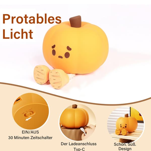 LED Nattlys Barn, Oppladbart LED Touch, Nattbordslampe Barnerom