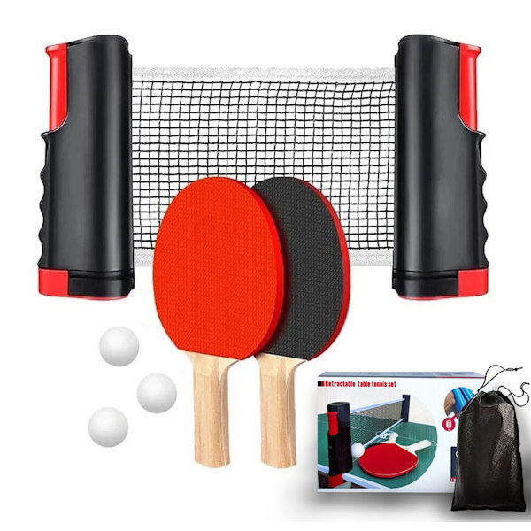 Bærbart Ping Pong-sett | Ping Pong-sett med elastisk nett