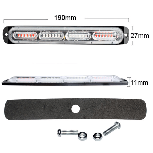 24 Led Auto Lastbil Nødadvarsel Fare Strobelys Bar (2 stk.-hvid)