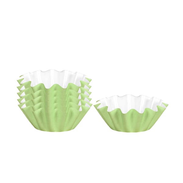 100 st blomformade kakformar belagda chiffonbrödsbas 4,5 cm * 3 cm hög, Grön