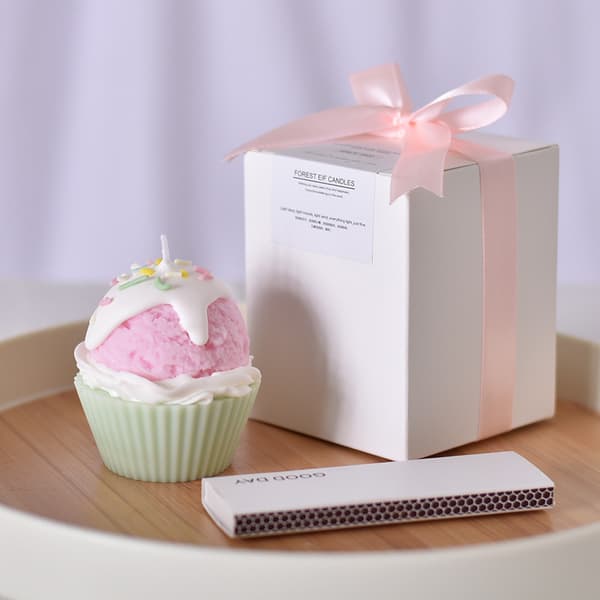 Sommer Cupcake Duftlys, Søt Iskremformet Dekorasjonslys, Gave til Kvinner Jenter Beste Venn, Bursdagsgave