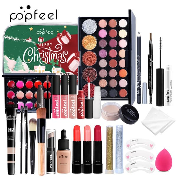 Makeup sæt til begyndere, Komplet makeup sæt, Makeup gaveæske til studerende, Julegave B