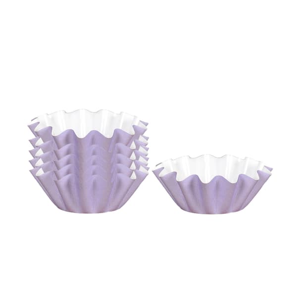 100 st blomformade kakformar belagda chiffonbrödsbas 4,5 cm * 3 cm hög, Lila