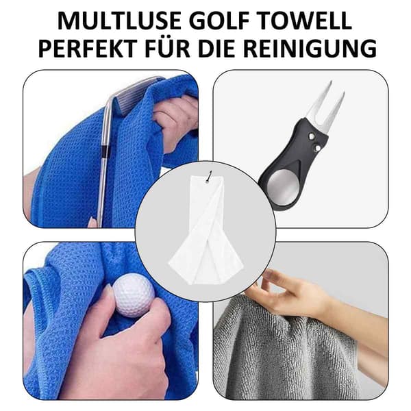 Brettet golfhåndkle, premium mikrofiberstoff, vaffelmønster