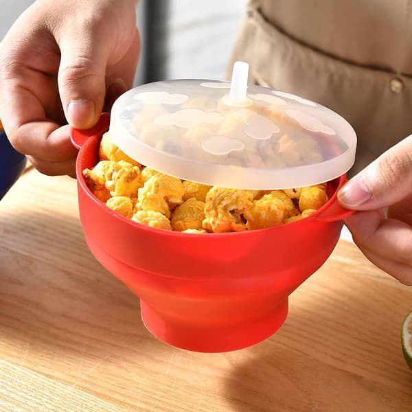Sammenleggbar Popcornskål - Mikrobølgepopcorn - Blå