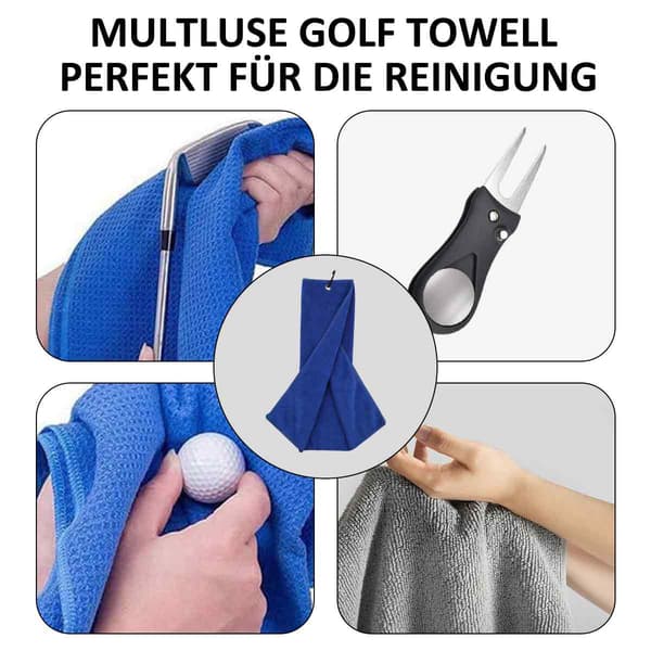 Vikt golfhandduk, premium mikrofibertyg, våffelmönster