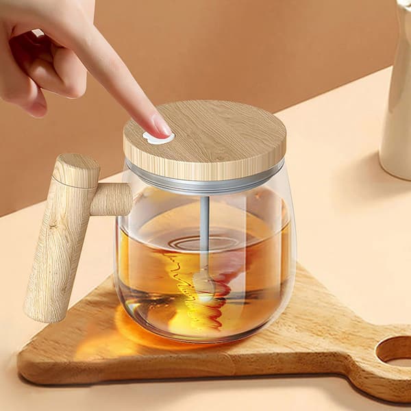 Elektrisk selvomrørende kaffekopp, for kaffe, te, melk