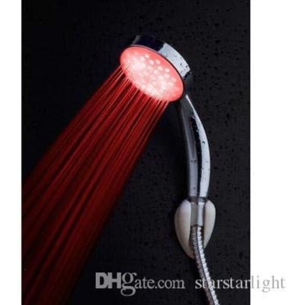 LED brusehoved 7 farver LED ABS Krom finish Universal montering