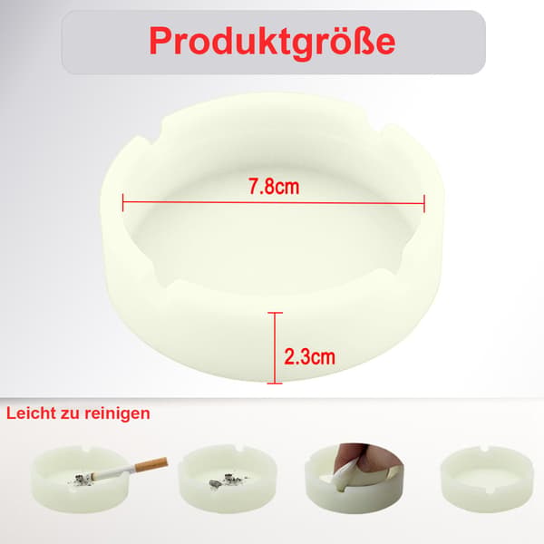 Fluorescerende askebeger, lysende silikonaskebeger