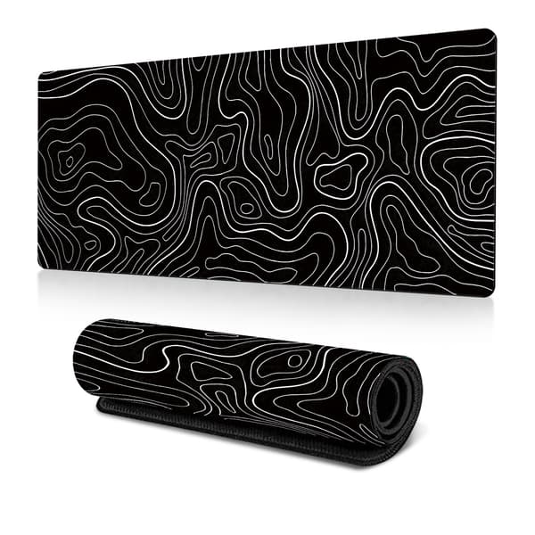 Stor musematte skrivebordsbakgrunn Black 300x800x2CM