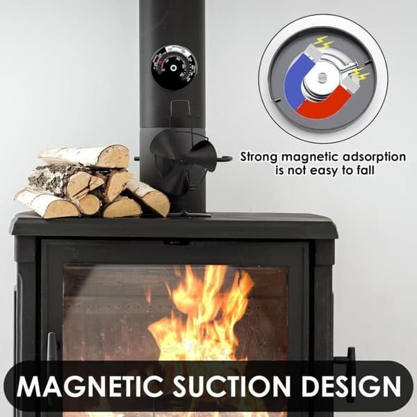Magnetisk termometer for ovner og peiser - Ved- og pelletsovnpipe og topp (hvit)