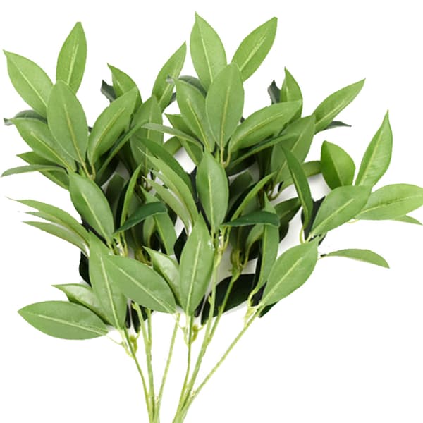 Konstgjorda eukalyptusblad, gröna växter, blomsterarrangemang