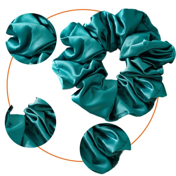 Hårelastikker Silke Scrunchies Satin, Hårelastik Blød Elastisk Silke