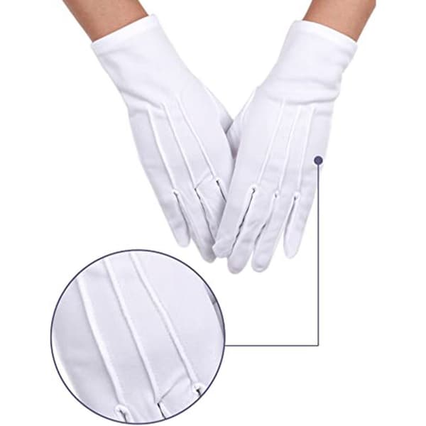 Nylon Bomullshansker Hvite Kostymehansker